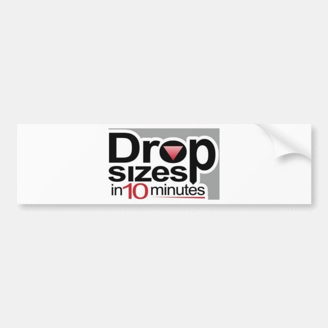 Drop Sizes in 10 Minutes Bumper Sticker (Front)