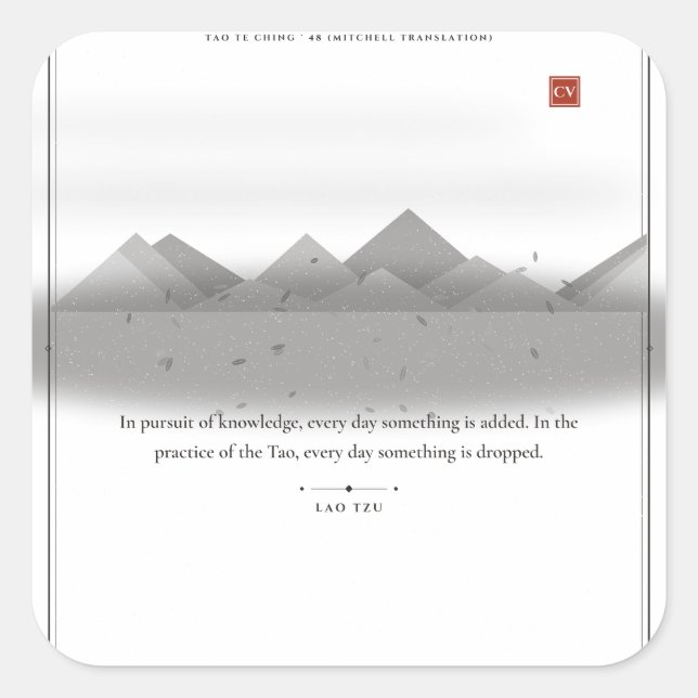 Drop Something — Lao Tzu Chapter 48 Sticker (Front)