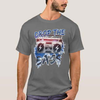 Drop the Bass 80s Style Retro Oldschool Music T-Shirt