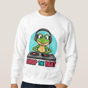 Drop the Beat Frog Hoodie Funny DJ Frog Sweatshirt
