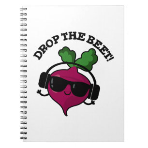 Drop The Beet Cute Music Veggie Pun Notebook