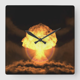 Drop the bomb square wall clock