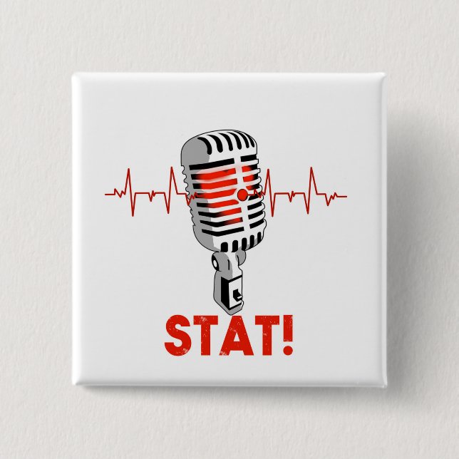 Drop the mic logo 15 cm square badge (Front)