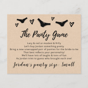 Drop your panties Template CARD Bridal game