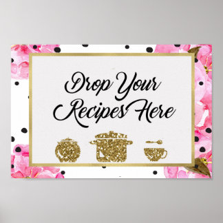 Drop Your Recipes Here Bridal Shower Sign