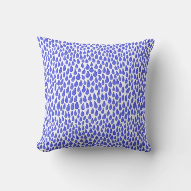 Droplets - Blue Cushion (Front)