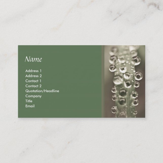 Droplets Business Card (Front)