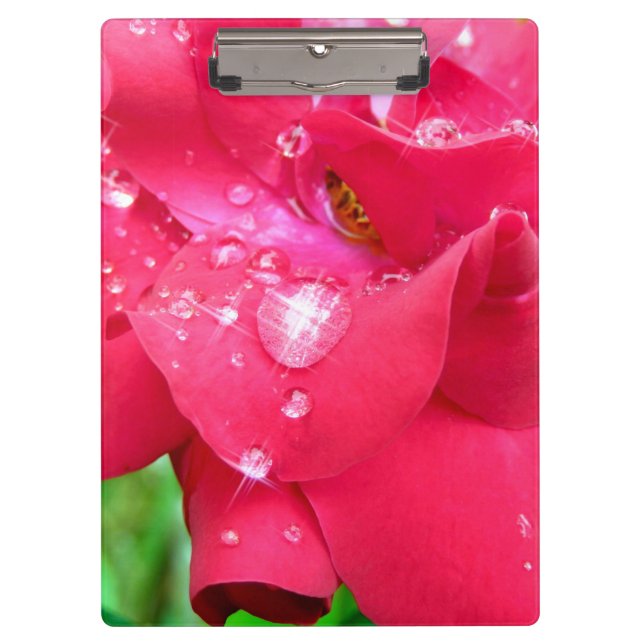 Droplets on Petals Clipboard (Front)
