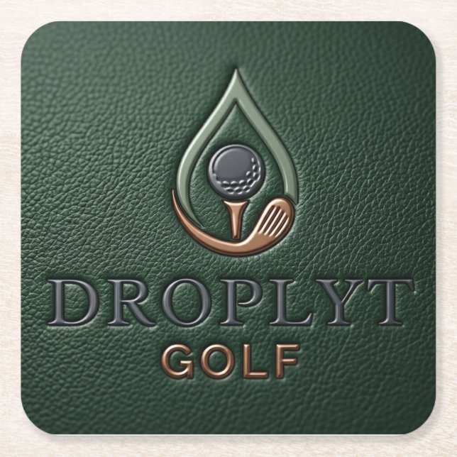 Droplyt Golf Heritage Green  Square Paper Coaster (Front)