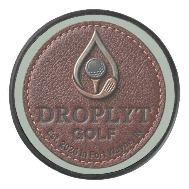 Droplyt Golf Rustic Logo Puck (Front)