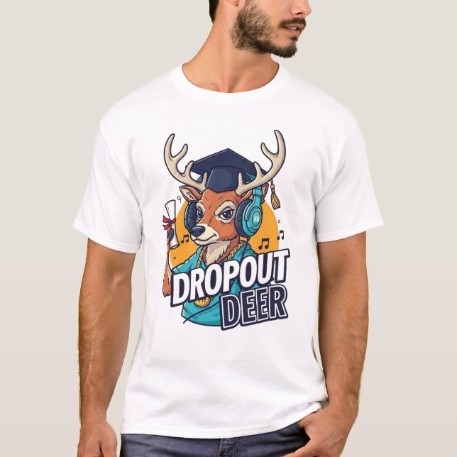 Dropout Deer – Kanye West Inspired Hip Hop Cartoon T-Shirt (Front)