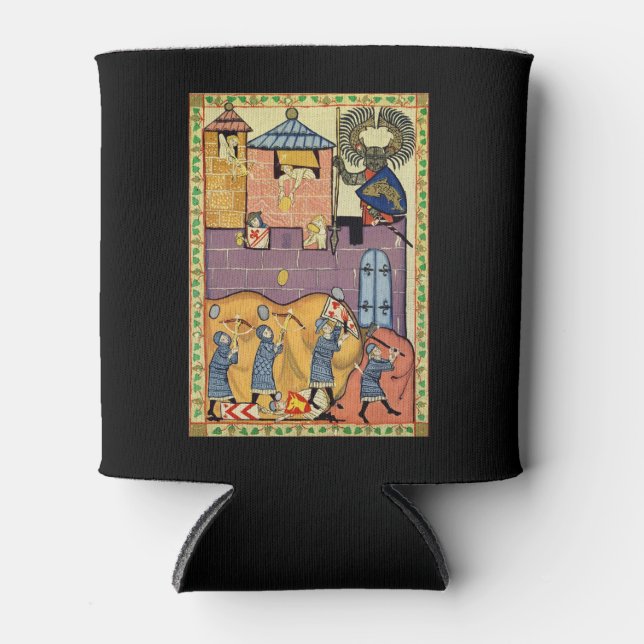 Dropping Rocks, 14th Century Codex Manesse Can Cooler (Front)