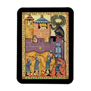 Dropping Rocks, 14th Century Codex Manesse Magnet
