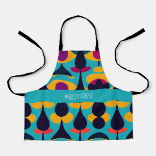 Drops Blue Yellow Abstract Pattern Apron