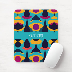 Drops Blue Yellow Abstract Pattern Mouse Mat