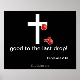 Drops of Blood gotGod316.com Cross Poster