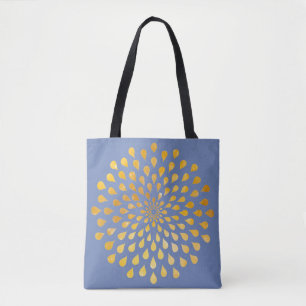 Drops of Gold Sparkles Mandala All Over Print Bag
