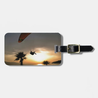 Dropzone At Dusk Adventure Paraglider Art Luggage Tag