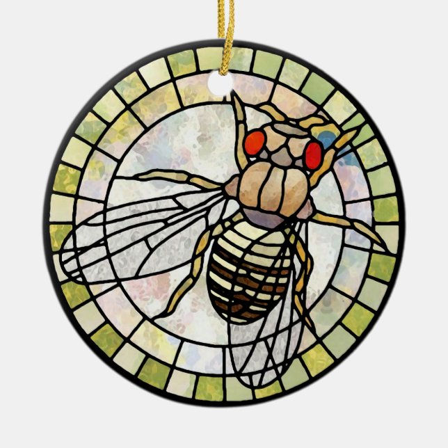 Drosophila Ceramic Tree Decoration (Front)