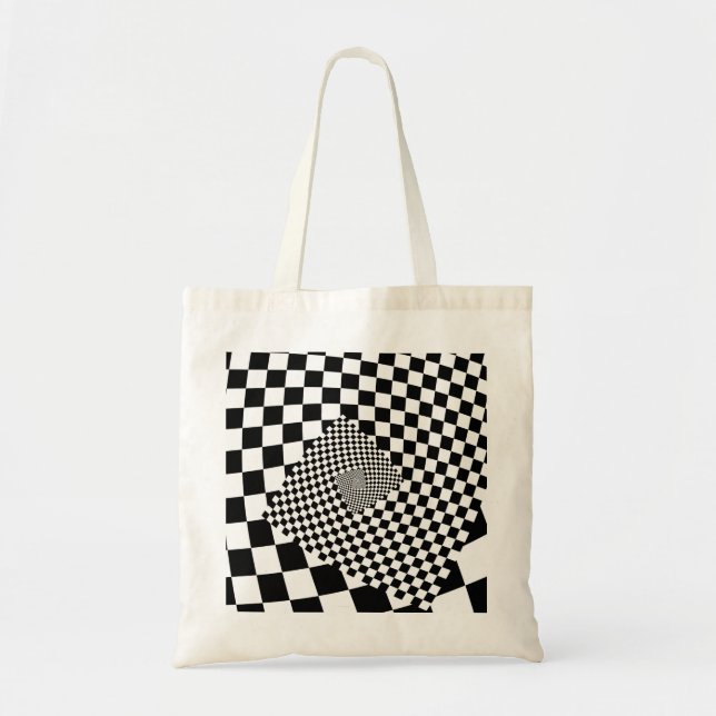 Droste Chequered Spiral Tote Bag (Front)