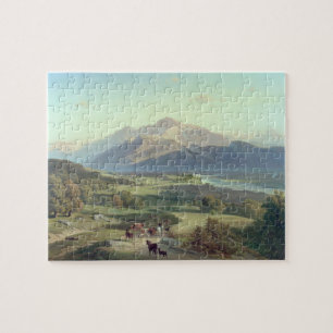 Drover on Horseback with his Cattle in a Mountaino Jigsaw Puzzle