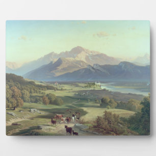 Drover on Horseback with his Cattle in a Mountaino Plaque