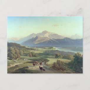 Drover on Horseback with his Cattle in a Mountaino Postcard