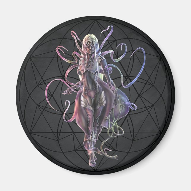 Drow Matron Round Magnet (Front)