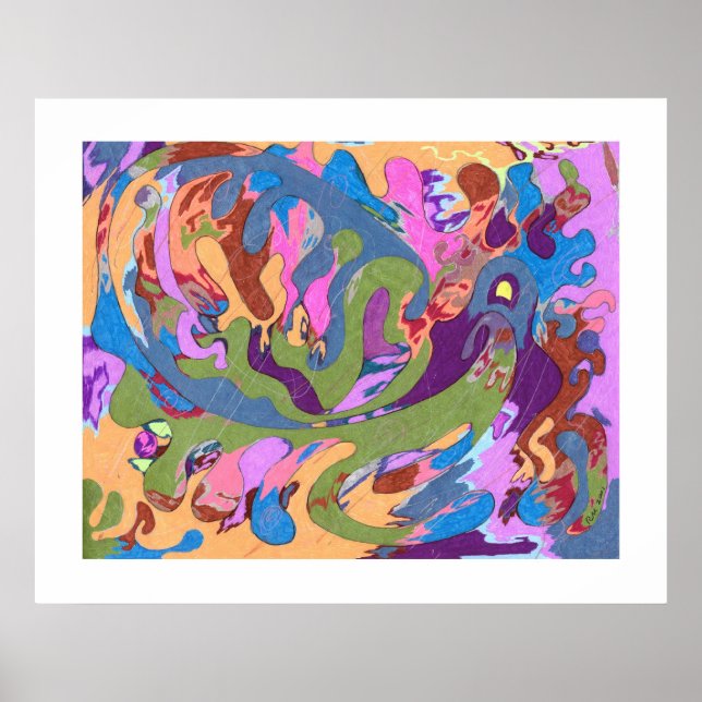 "Drowning" Abstract Art Poster (Front)