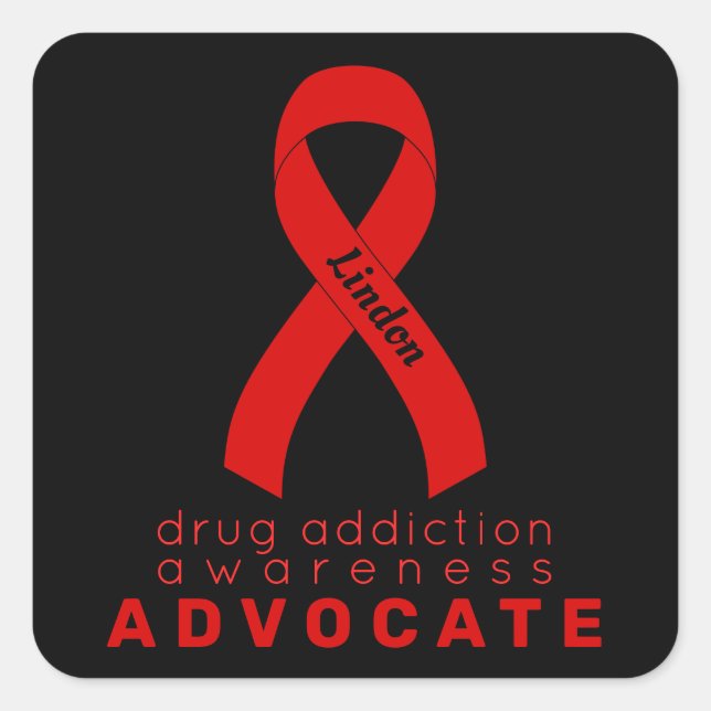 Drug Addiction Awareness Advocate White Square Sticker (Front)