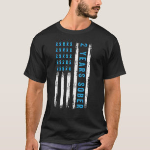 Drug Alcohol Addiction Recovery 2 Years Sober Usa T-Shirt