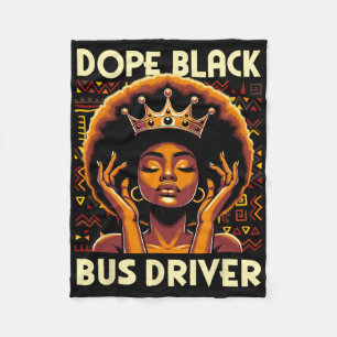 Drug Black Bus Driver African American Afro Melani Fleece Blanket