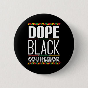 Drug Black Counsellor Black History Month 6 Cm Round Badge