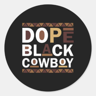 Drug Black Cowboy Retro Juneteenth Black History Classic Round Sticker