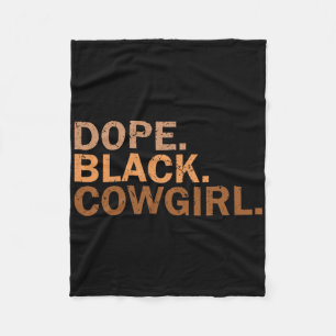 Drug Black Cowgirl Melanin Black African Rodeo Cow Fleece Blanket