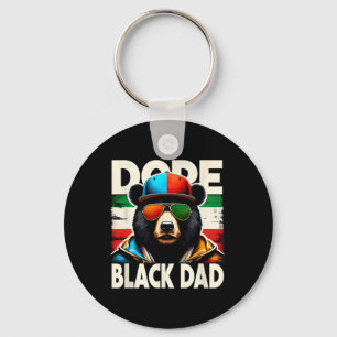 Drug Black Dad Funny Black Dad Bear Black History Key Ring
