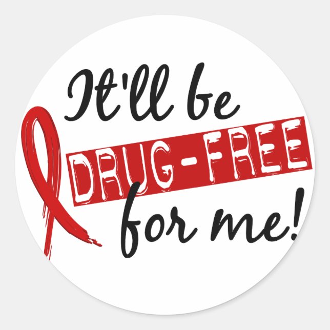 Drug Free For Me 2 Classic Round Sticker (Front)