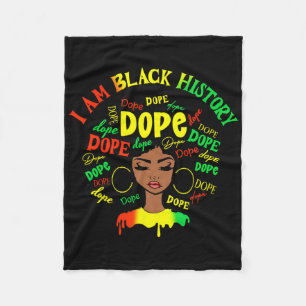 Drug I Am Black History Afro Women Juneteenth Blac Fleece Blanket