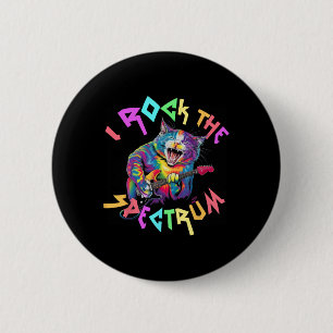 Drug I Rock The Spectrum Autism Dad Peace Love Kin 6 Cm Round Badge