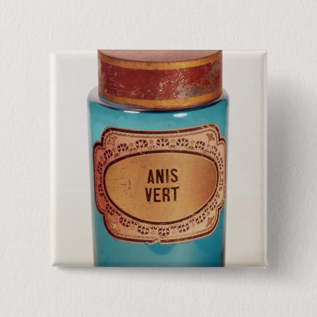 Drug Jar, with label for Anis Vert, c.1860 15 Cm Square Badge (Front)