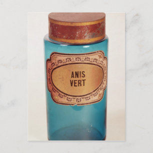 Drug Jar, with label for Anis Vert, c.1860 Postcard