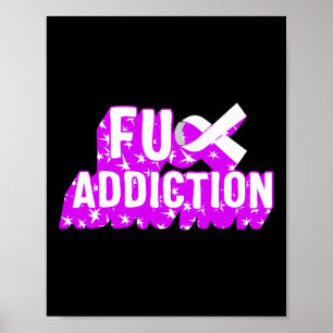 Drug Overdose Awareness Addiction Ribbon Drug Addi Poster