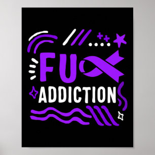 Drug Overdose Awareness Addiction Ribbon Drug Addi Poster