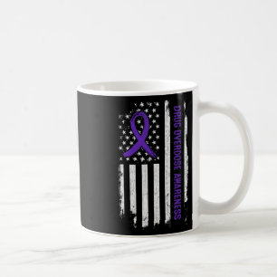 Drug Overdose Awareness American Flag - Purple Rib Coffee Mug