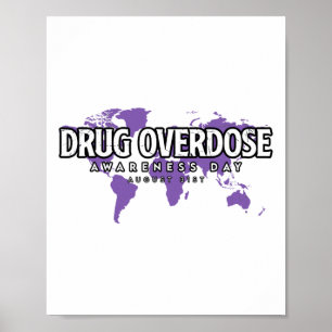 Drug Overdose Awareness Day August 31 Purple Poster
