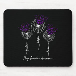 Drug Overdose Awareness Faith Hope Love Dandelion Mouse Mat