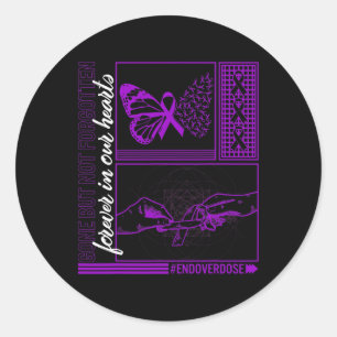 Drug Overdose Awareness Gone But Not Forgotten Rib Classic Round Sticker