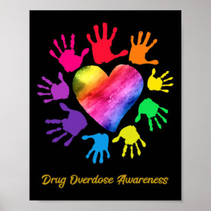 Drug Overdose Awareness Hands Drug Overdose Gift  Poster