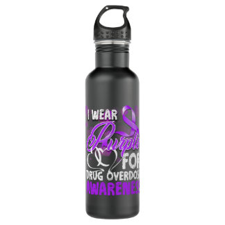Drug Overdose Awareness I Wear Purple 710 Ml Water Bottle