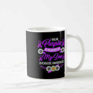 Drug Overdose Awareness In Memory Of My Son Purple Coffee Mug